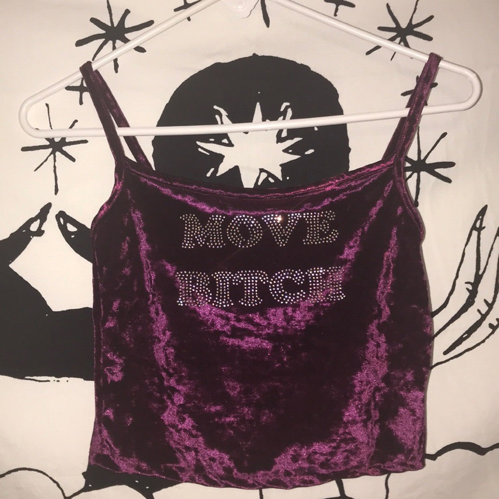 NWT crushed velvet MOVE B¡TCH crop tank 💖